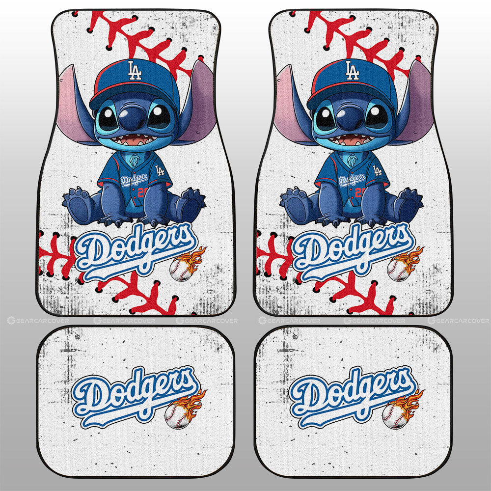 Los Angeles Dodgers Car Floor Mats Stitch Theme Collection - Gearcarcover - 1