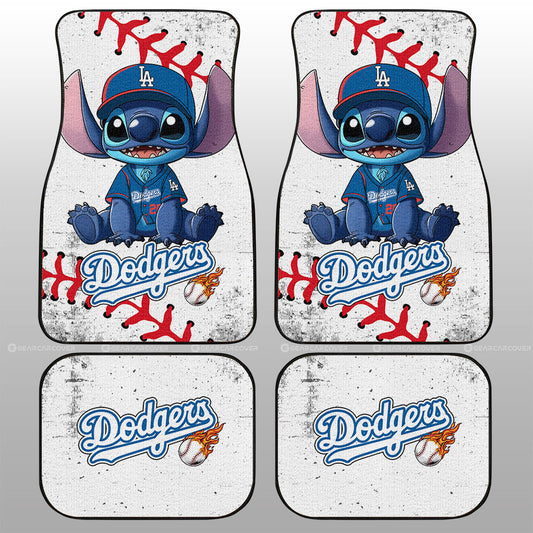 Los Angeles Dodgers Car Floor Mats Stitch Theme Collection - Gearcarcover - 1