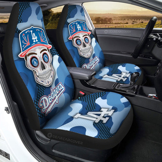Los Angeles Dodgers Car Seat Covers Skull Theme Collection - Gearcarcover - 2