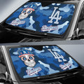 Los Angeles Dodgers Car Sunshade Skull Theme Collection - Gearcarcover - 2