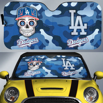 Los Angeles Dodgers Car Sunshade Skull Theme Collection - Gearcarcover - 1