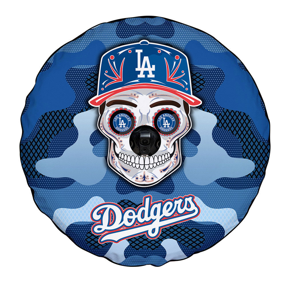 Los Angeles Dodgers Spare Tire Covers Camera Hole Skull Theme Collection - Gearcarcover - 4