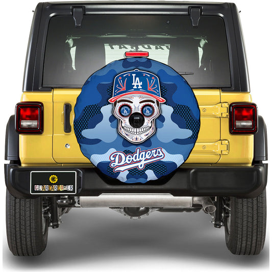 Los Angeles Dodgers Spare Tire Covers Camera Hole Skull Theme Collection - Gearcarcover - 1