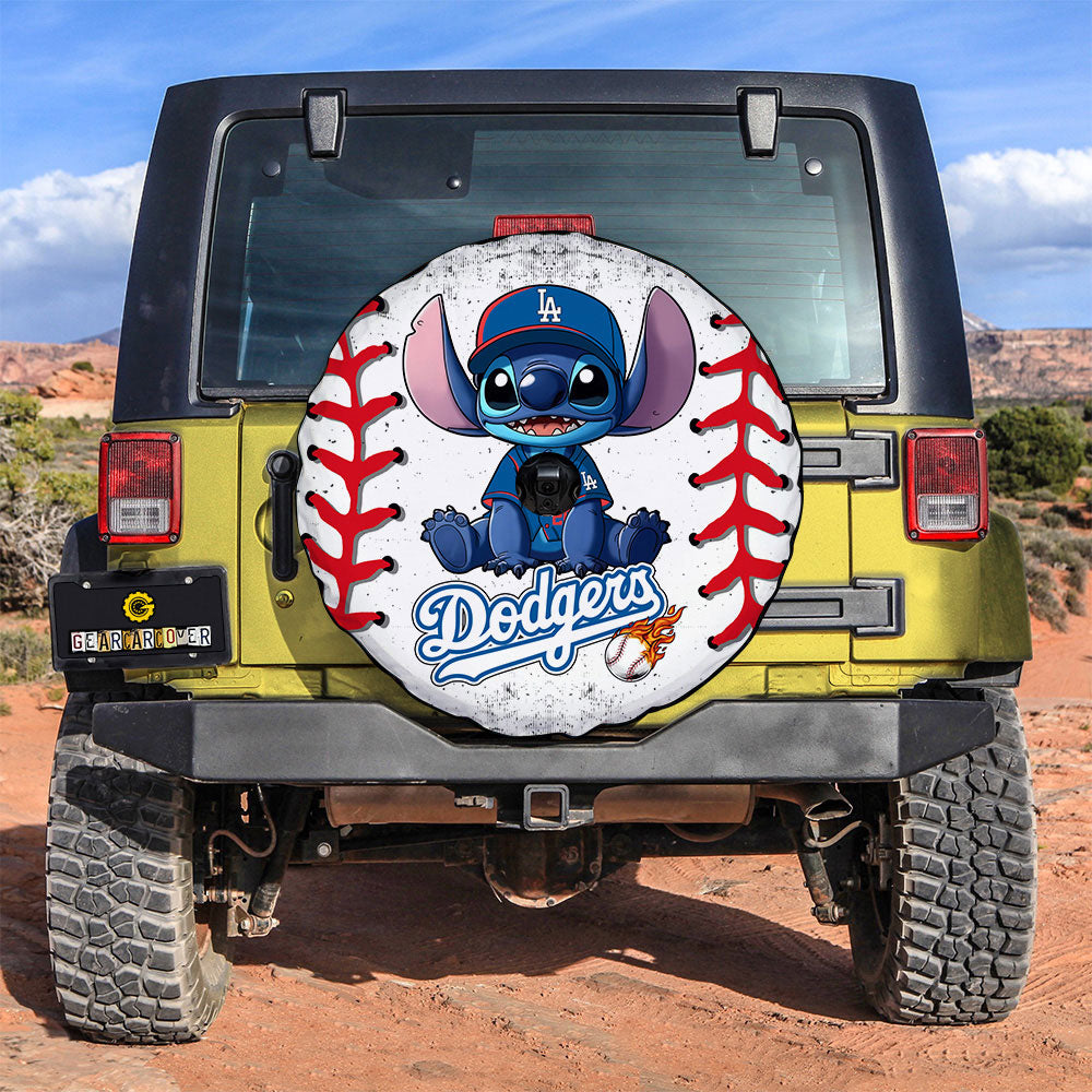Los Angeles Dodgers Spare Tire Covers Camera Hole Stitch Theme Collection - Gearcarcover - 2