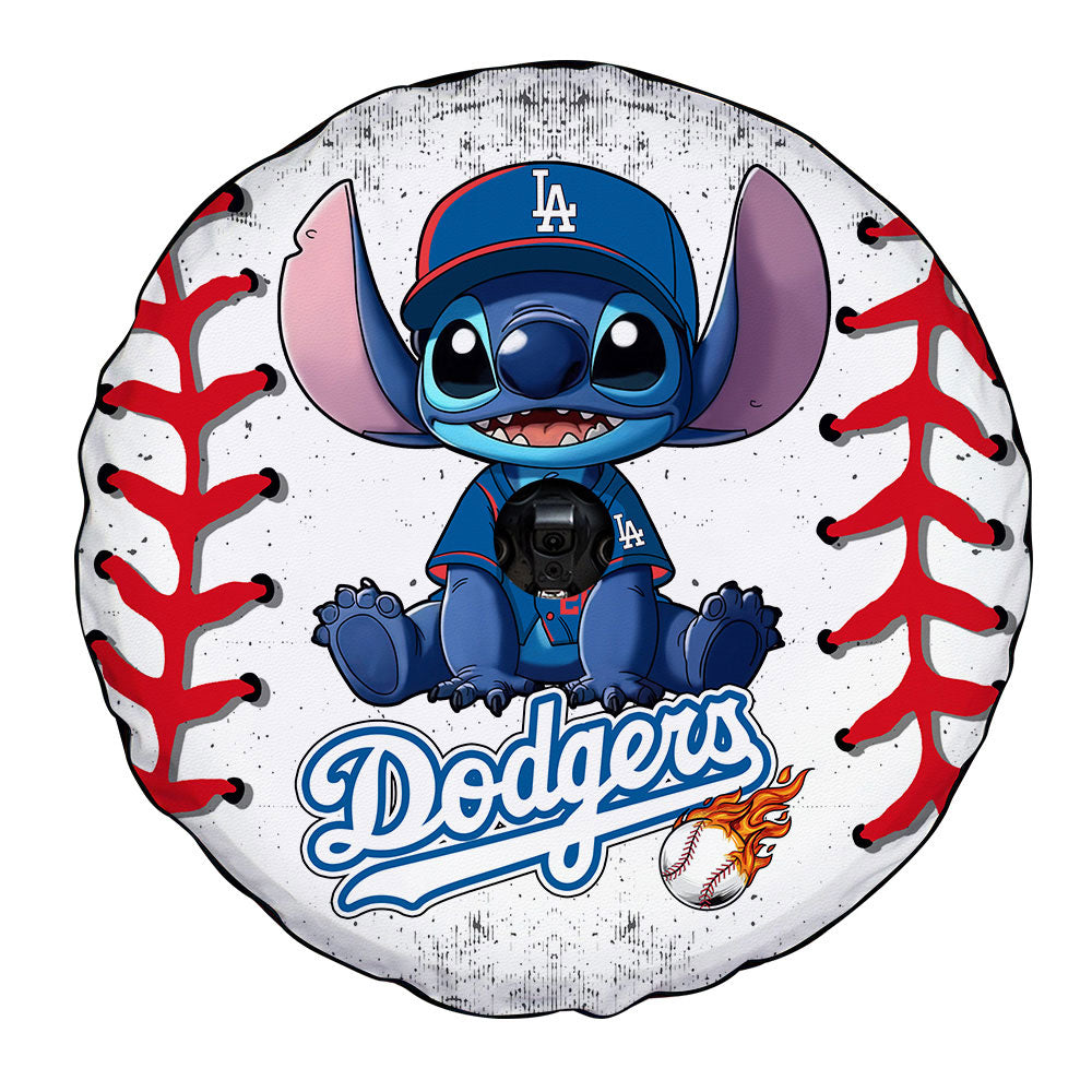 Los Angeles Dodgers Spare Tire Covers Camera Hole Stitch Theme Collection - Gearcarcover - 4