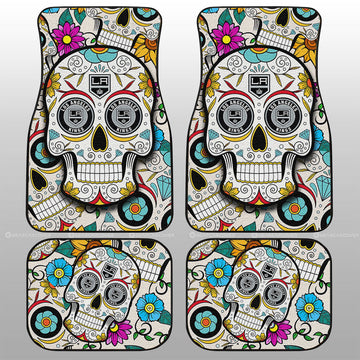 Los Angeles Kings Car Floor Mats Custom Sugar Skull Car Accessories - Gearcarcover - 1