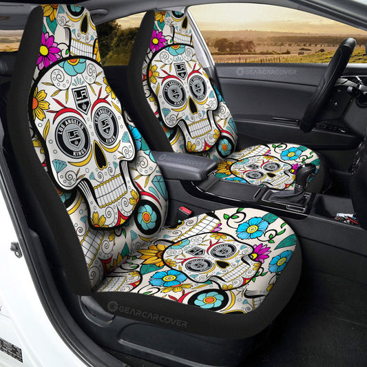Los Angeles Kings Car Seat Covers Custom Sugar Skull Car Accessories - Gearcarcover - 2