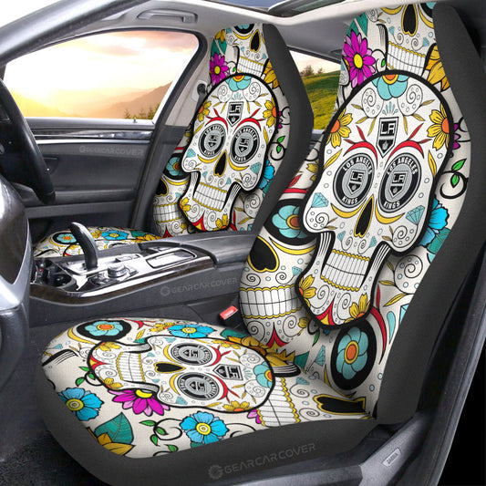 Los Angeles Kings Car Seat Covers Custom Sugar Skull Car Accessories - Gearcarcover - 1