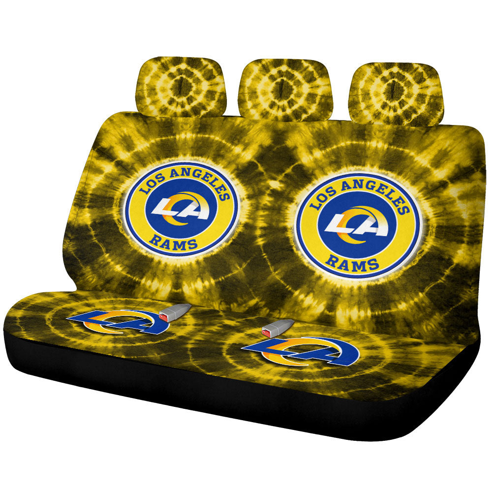 Los Angeles Rams Car Back Seat Covers Custom Tie Dye Car Accessories - Gearcarcover - 1