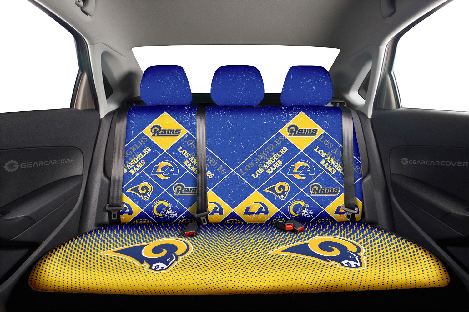 Los Angeles Rams Car Back Seat Covers Sporty Team Collection - Gearcarcover - 2