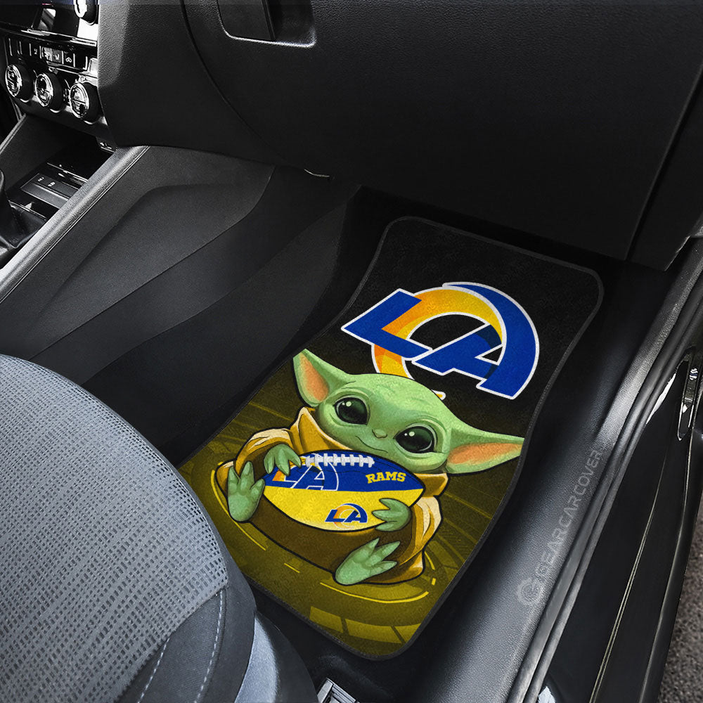 Los Angeles Rams Car Floor Mats Baby Yoda Car Accessories For Fan - Gearcarcover - 3