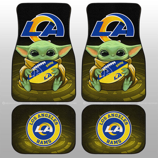 Los Angeles Rams Car Floor Mats Baby Yoda Car Accessories For Fan - Gearcarcover - 1