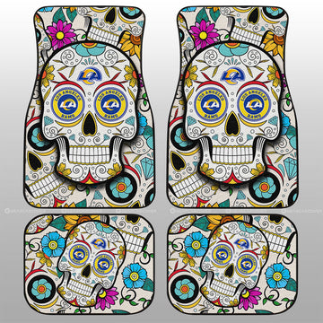 Los Angeles Rams Car Floor Mats Custom Sugar Skull Car Accessories - Gearcarcover - 1
