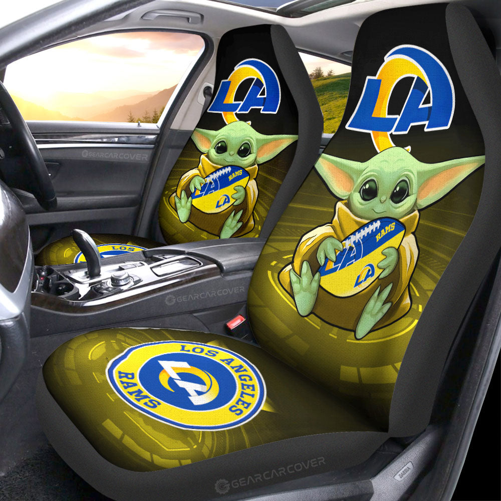 Los Angeles Rams Car Seat Covers Baby Yoda Car Accessories For Fan - Gearcarcover - 1