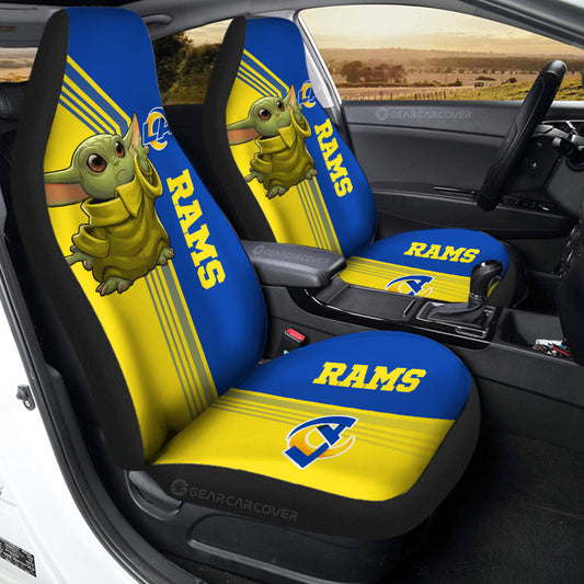 Los Angeles Rams Car Seat Covers Baby Yoda Car Accessories - Gearcarcover - 2