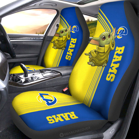 Los Angeles Rams Car Seat Covers Baby Yoda Car Accessories - Gearcarcover - 1
