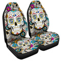 Los Angeles Rams Car Seat Covers Custom Sugar Skull Car Accessories - Gearcarcover - 3