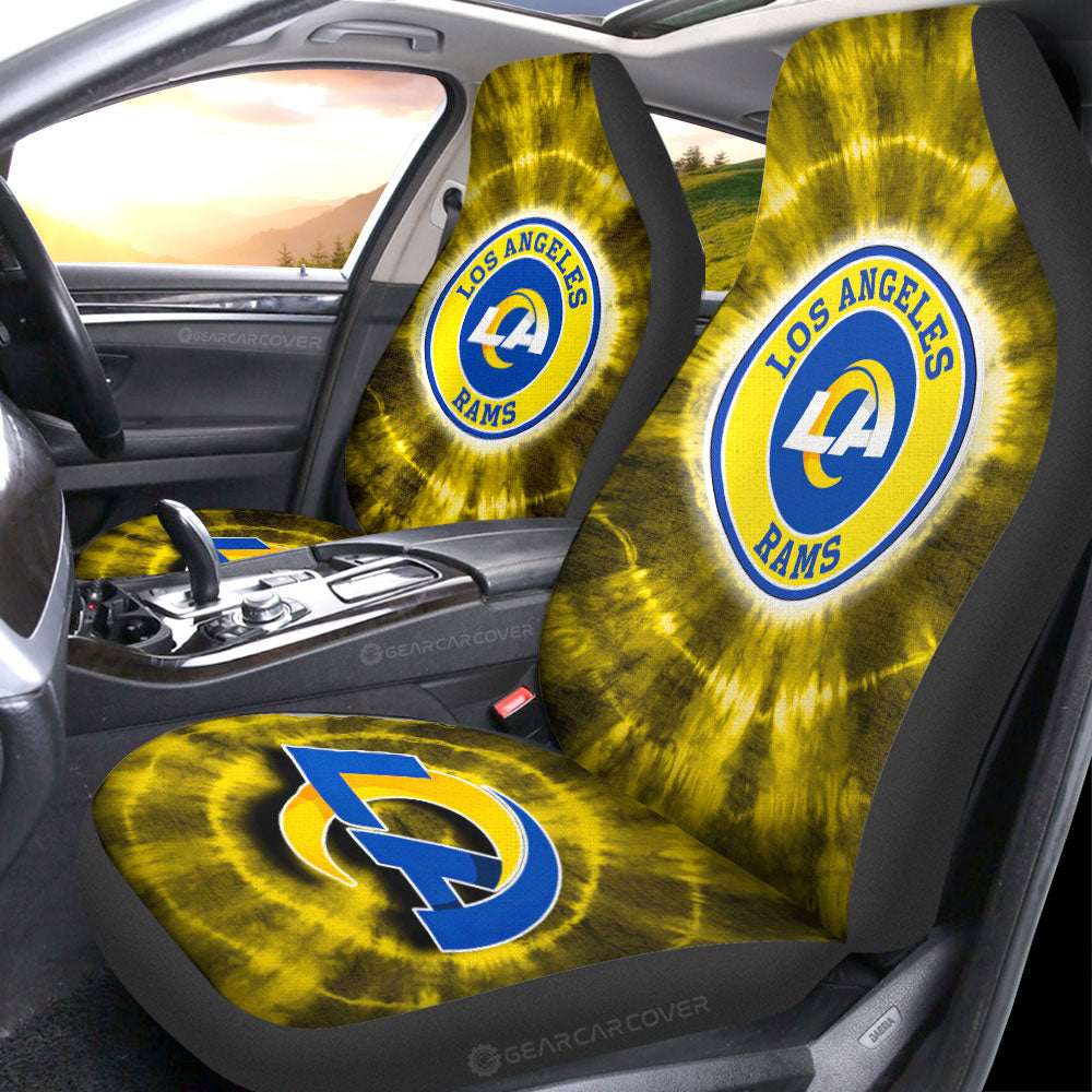 Los Angeles Rams Car Seat Covers Custom Tie Dye Car Accessories - Gearcarcover - 1