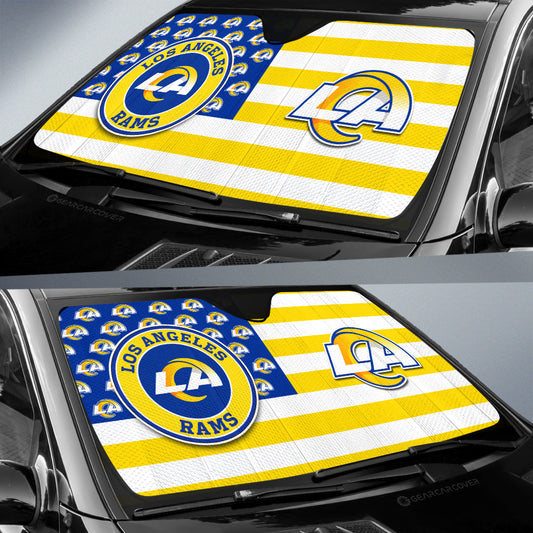 Los Angeles Rams Car Sunshade Custom US Flag Style - Gearcarcover - 2