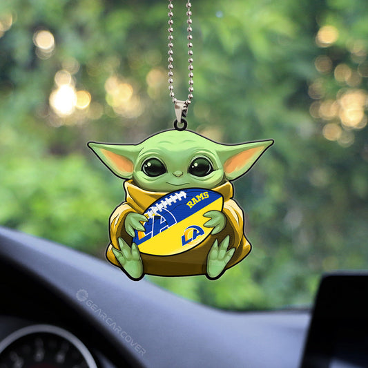 Los Angeles Rams Ornament Baby Yoda Car Accessories - Gearcarcover - 2