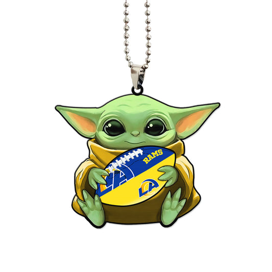 Los Angeles Rams Ornament Baby Yoda Car Accessories - Gearcarcover - 1