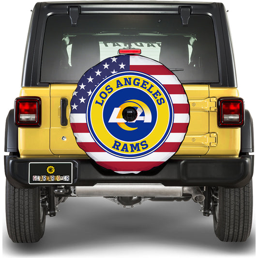 Los Angeles Rams Spare Tire Cover With Camera Hole - Gearcarcover - 1