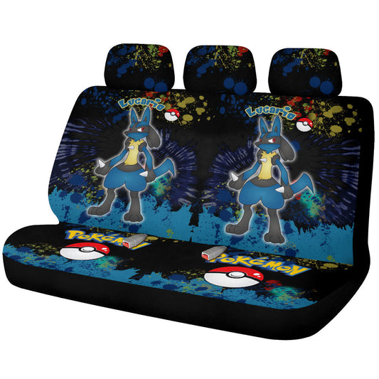 Lucario Car Back Seat Covers Custom Tie Dye Style Anime Car Accessories - Gearcarcover - 1