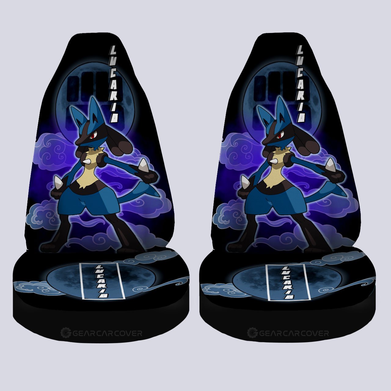 Lucario Car Seat Covers Custom Anime Car Accessories For Anime Fans - Gearcarcover - 4