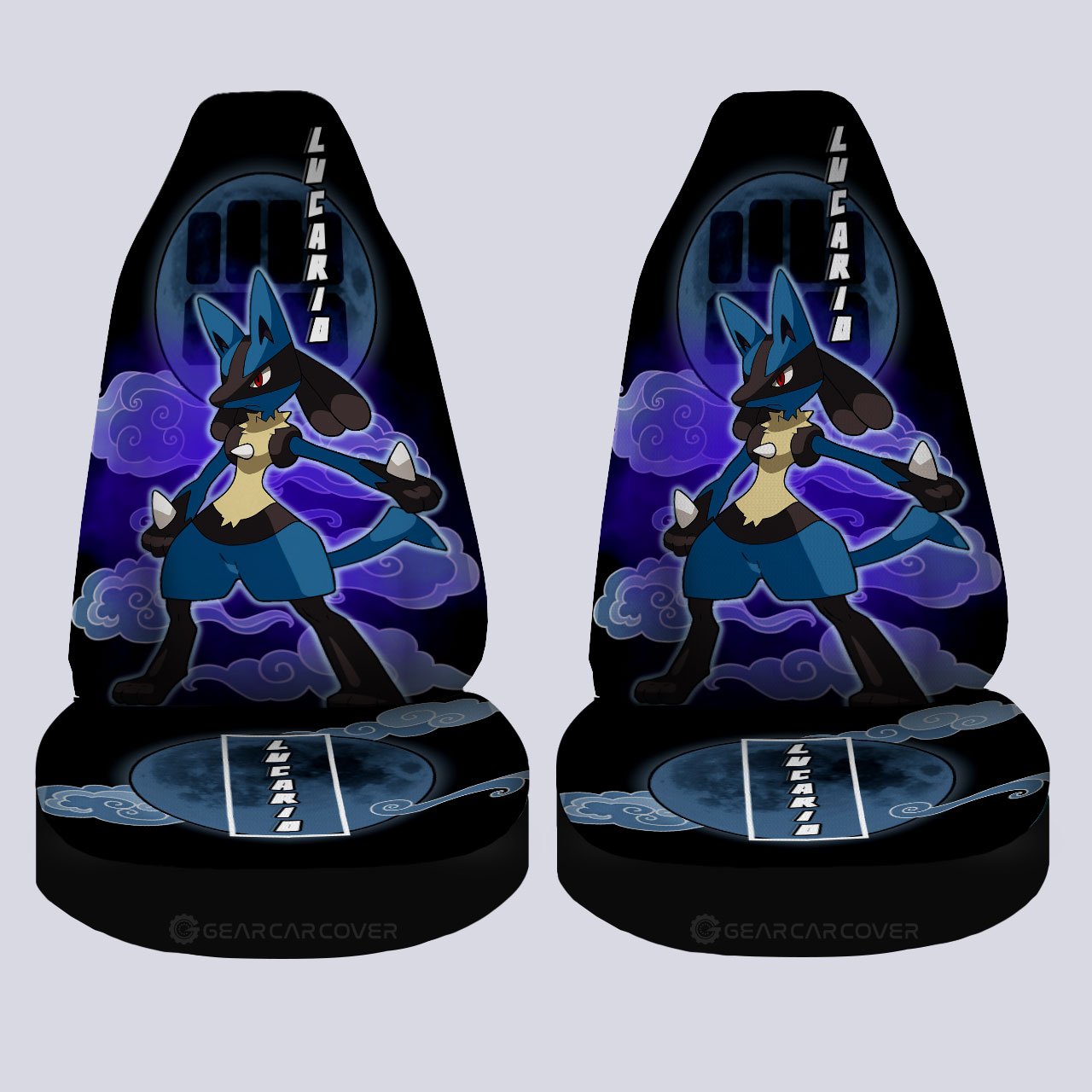 Lucario Car Seat Covers Custom Car Accessories For Fans - Gearcarcover - 4