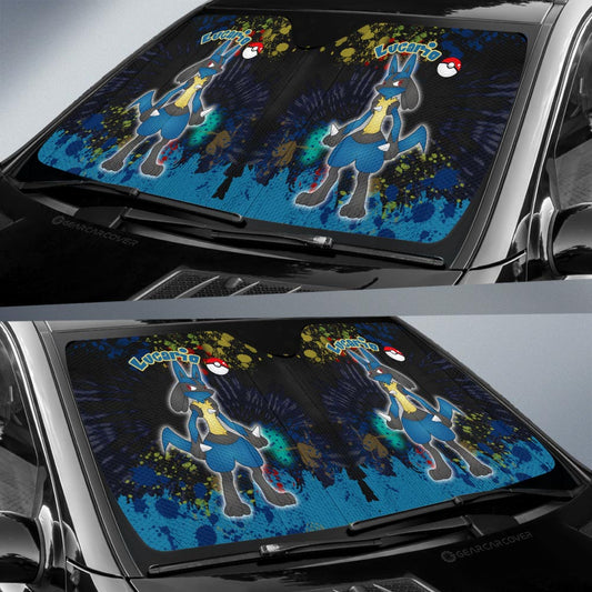 Lucario Car Sunshade Custom Tie Dye Style Anime Car Accessories - Gearcarcover - 2