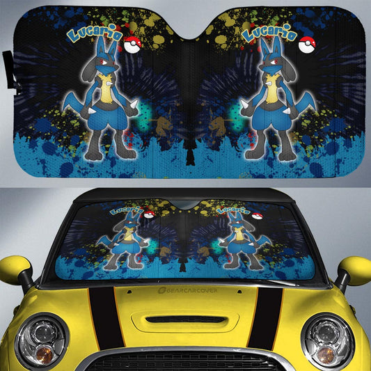 Lucario Car Sunshade Custom Tie Dye Style Anime Car Accessories - Gearcarcover - 1