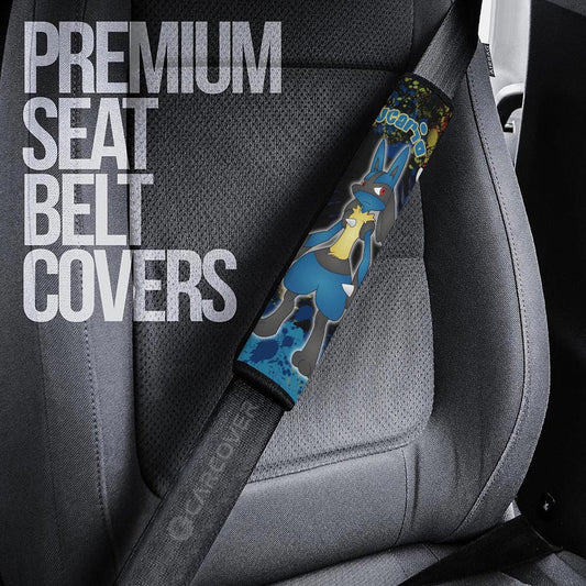 Lucario Seat Belt Covers Custom Tie Dye Style Anime Car Accessories - Gearcarcover - 2