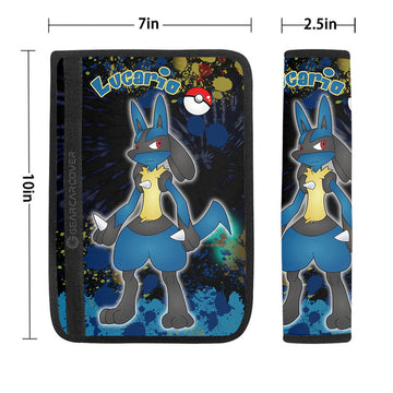 Lucario Seat Belt Covers Custom Tie Dye Style Anime Car Accessories - Gearcarcover - 1