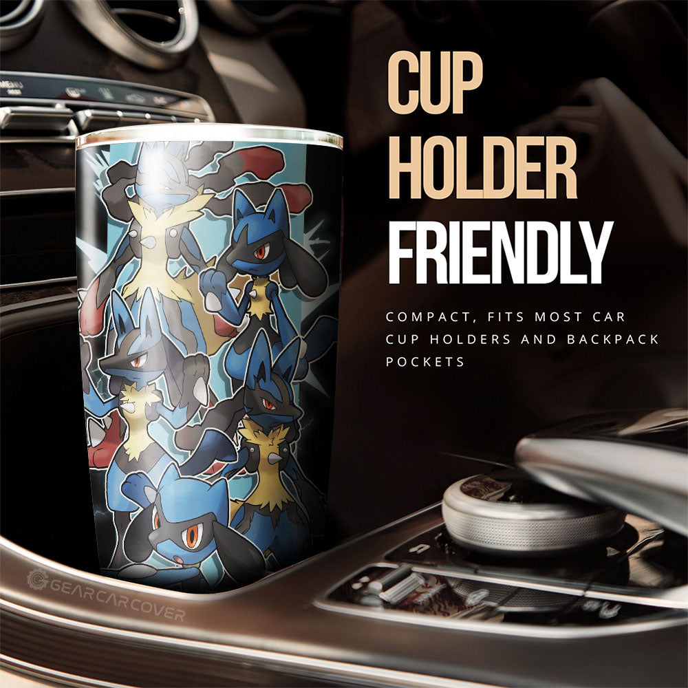 Lucario Tumbler Cup Custom Car Accessories For Fans - Gearcarcover - 3