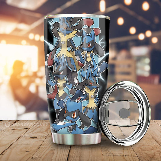 Lucario Tumbler Cup Custom Car Accessories For Fans - Gearcarcover - 1