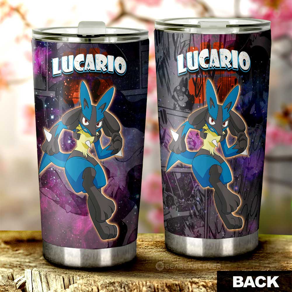 Lucario Tumbler Cup Custom Galaxy Manga Style - Gearcarcover - 3