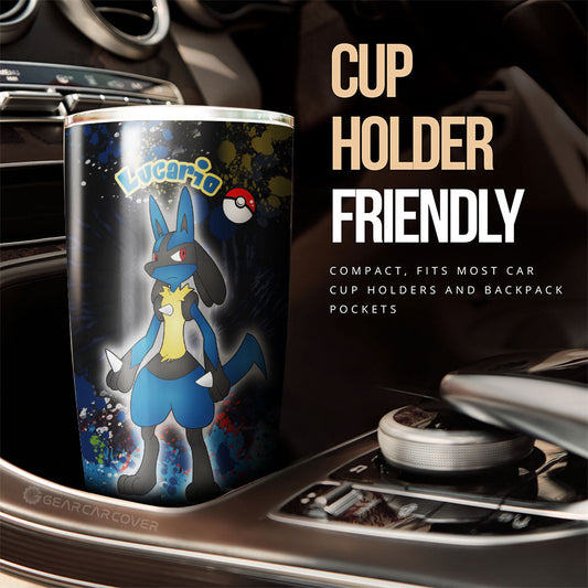 Lucario Tumbler Cup Custom Tie Dye Style Anime Car Accessories - Gearcarcover - 2