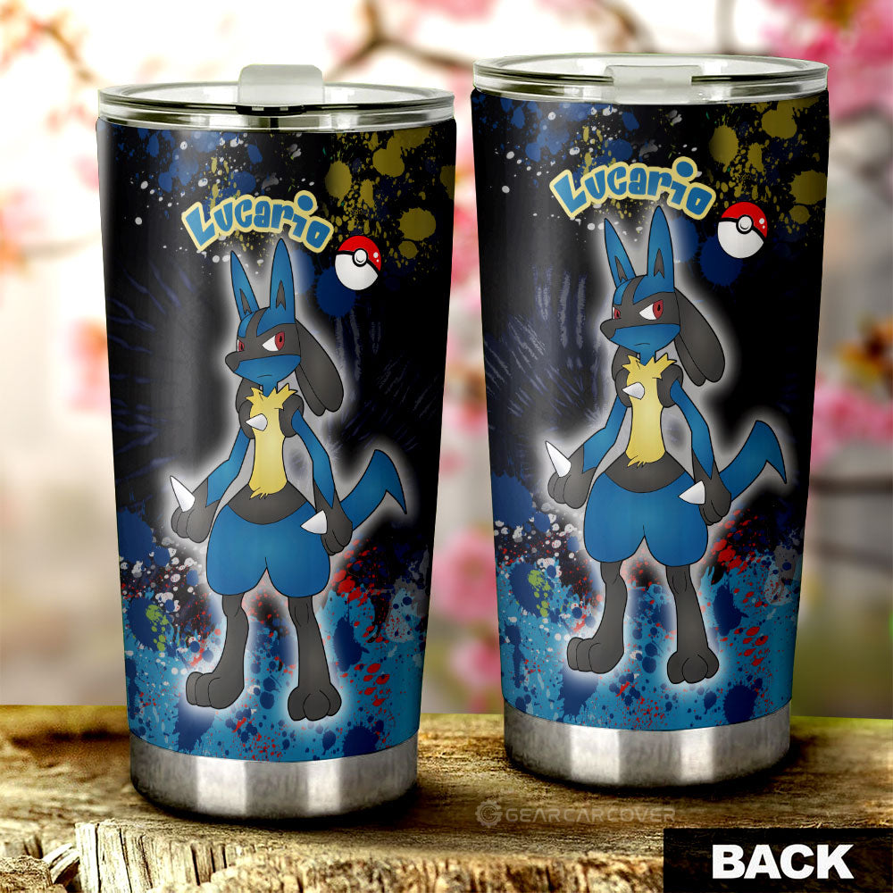 Lucario Tumbler Cup Custom Tie Dye Style Anime Car Accessories - Gearcarcover - 3