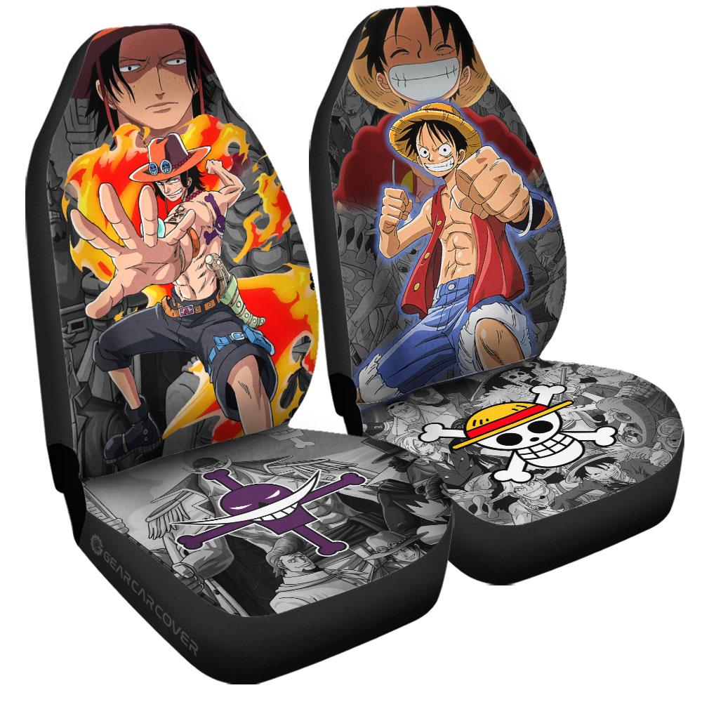 Luffy And ACE Car Seat Covers Custom Car Accessories - Gearcarcover - 3