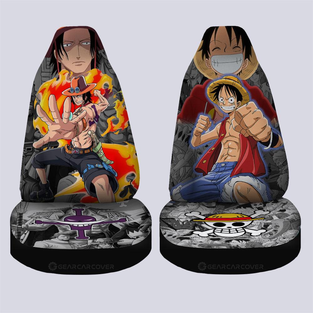 Luffy And ACE Car Seat Covers Custom Car Accessories - Gearcarcover - 4