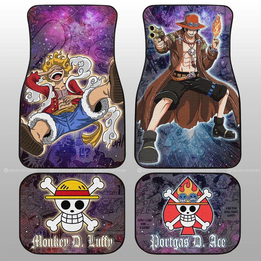 Luffy And Ace Car Floor Mats Custom Car Accessories Manga Galaxy Style - Gearcarcover - 1