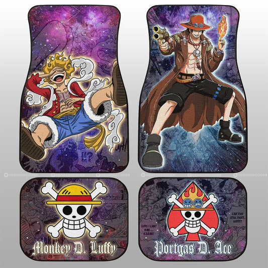 Luffy And Ace Car Floor Mats Custom Car Accessories Manga Galaxy Style - Gearcarcover - 1