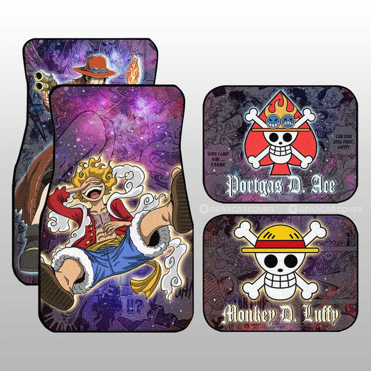 Luffy And Ace Car Floor Mats Custom Galaxy Style Car Accessories - Gearcarcover - 2