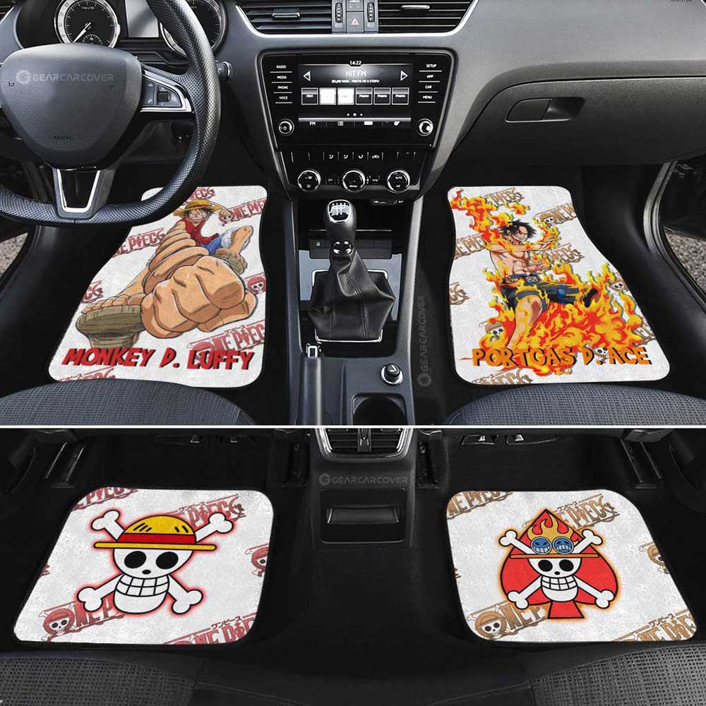 Luffy And Ace Car Floor Mats Custom - Gearcarcover - 2