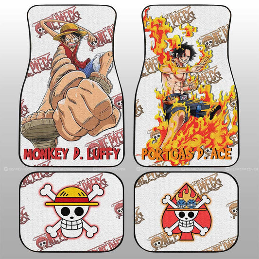 Luffy And Ace Car Floor Mats Custom - Gearcarcover - 1