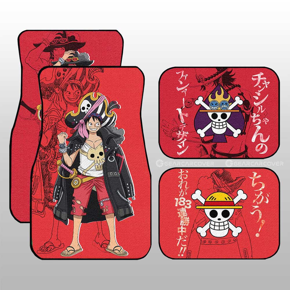 Luffy And Ace Car Floor Mats Custom Red Car Accessories - Gearcarcover - 3