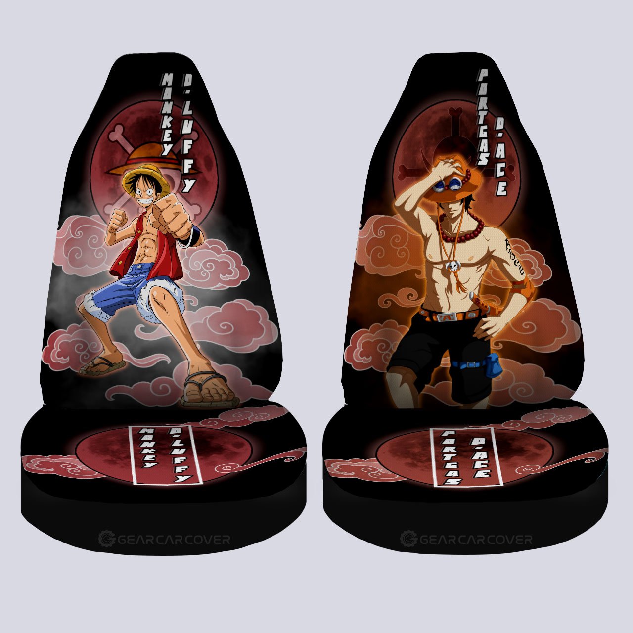 Luffy And Ace Car Seat Covers Custom For Fans - Gearcarcover - 4