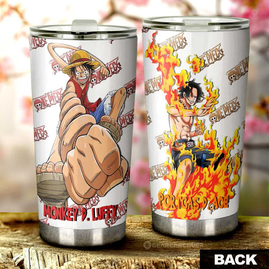 Luffy And Ace Tumbler Cup Custom - Gearcarcover - 1