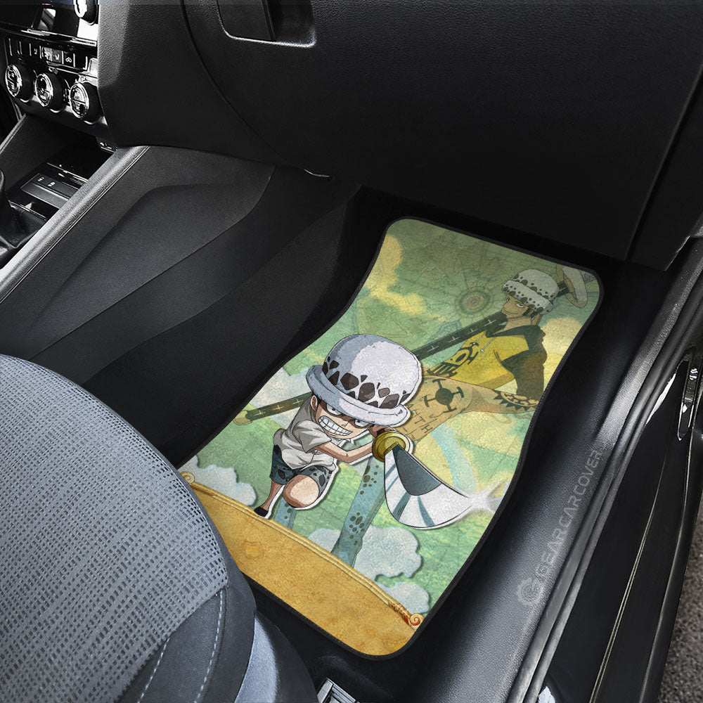 Luffy And Law Car Floor Mats Custom Map Car Accessories For Fans - Gearcarcover - 4