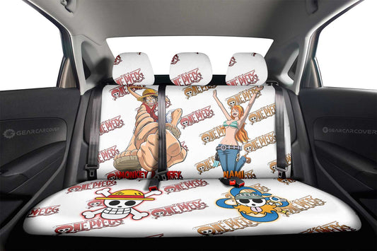 Luffy And Nami Car Back Seat Cover Custom - Gearcarcover - 2